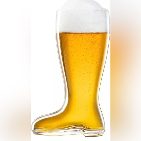GERMAN Vintage Clear Beer Boot Oktoberfest Drinking Glass - Picture 7 of 7
